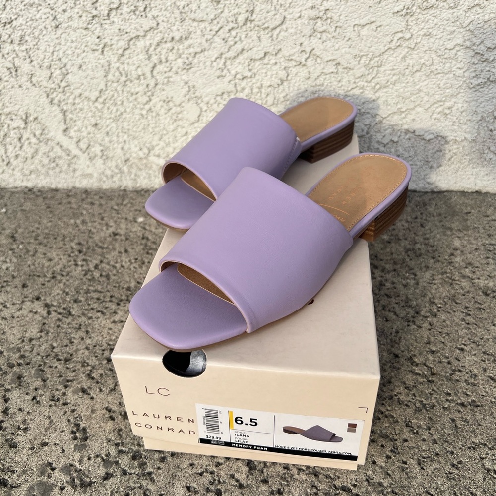 LC Lauren Conrad Women's Lavender Mules